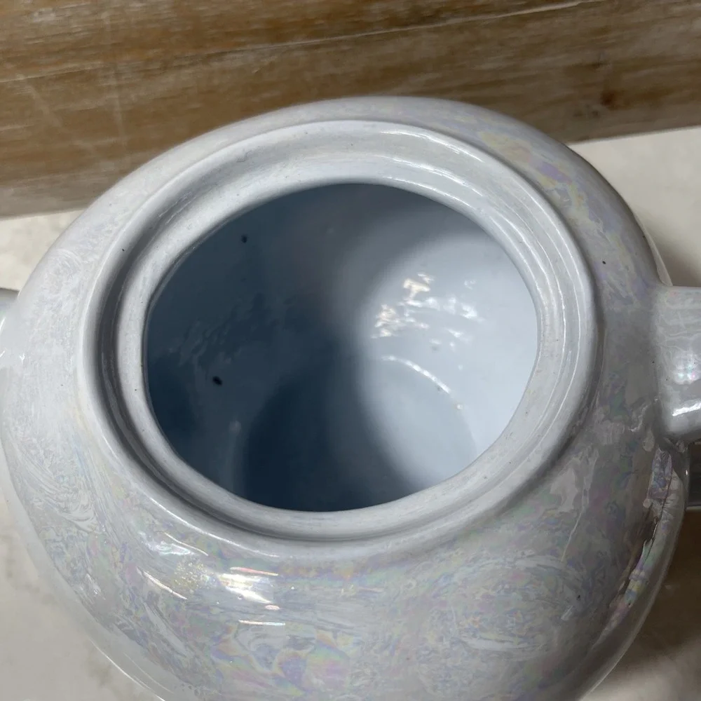 Vintage Japanese Peach Lusterware Teapot – Iridescent Glaze